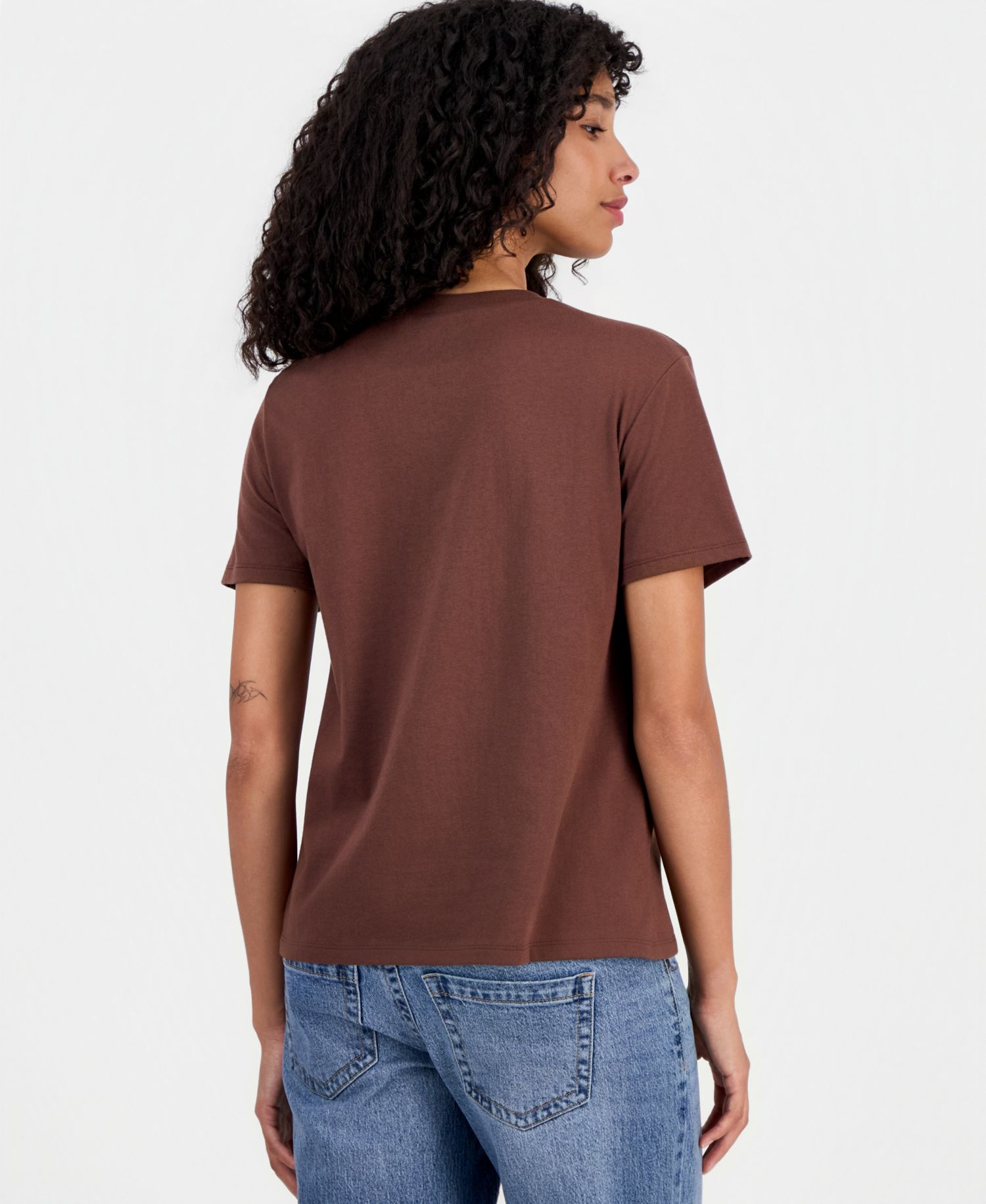 Juniors' Mickey Pumpkin Spice Crewneck Tee