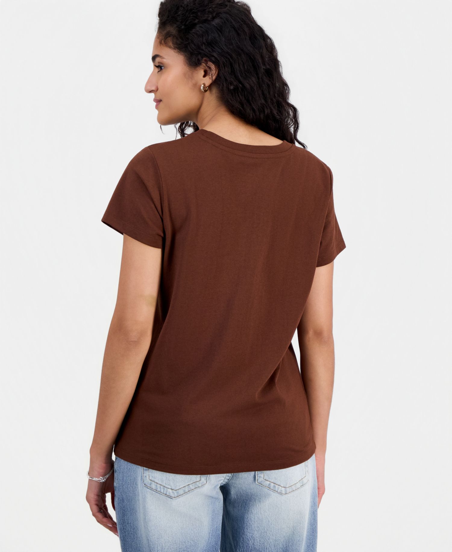 Juniors' Peanuts Records Graphic Print T-Shirt