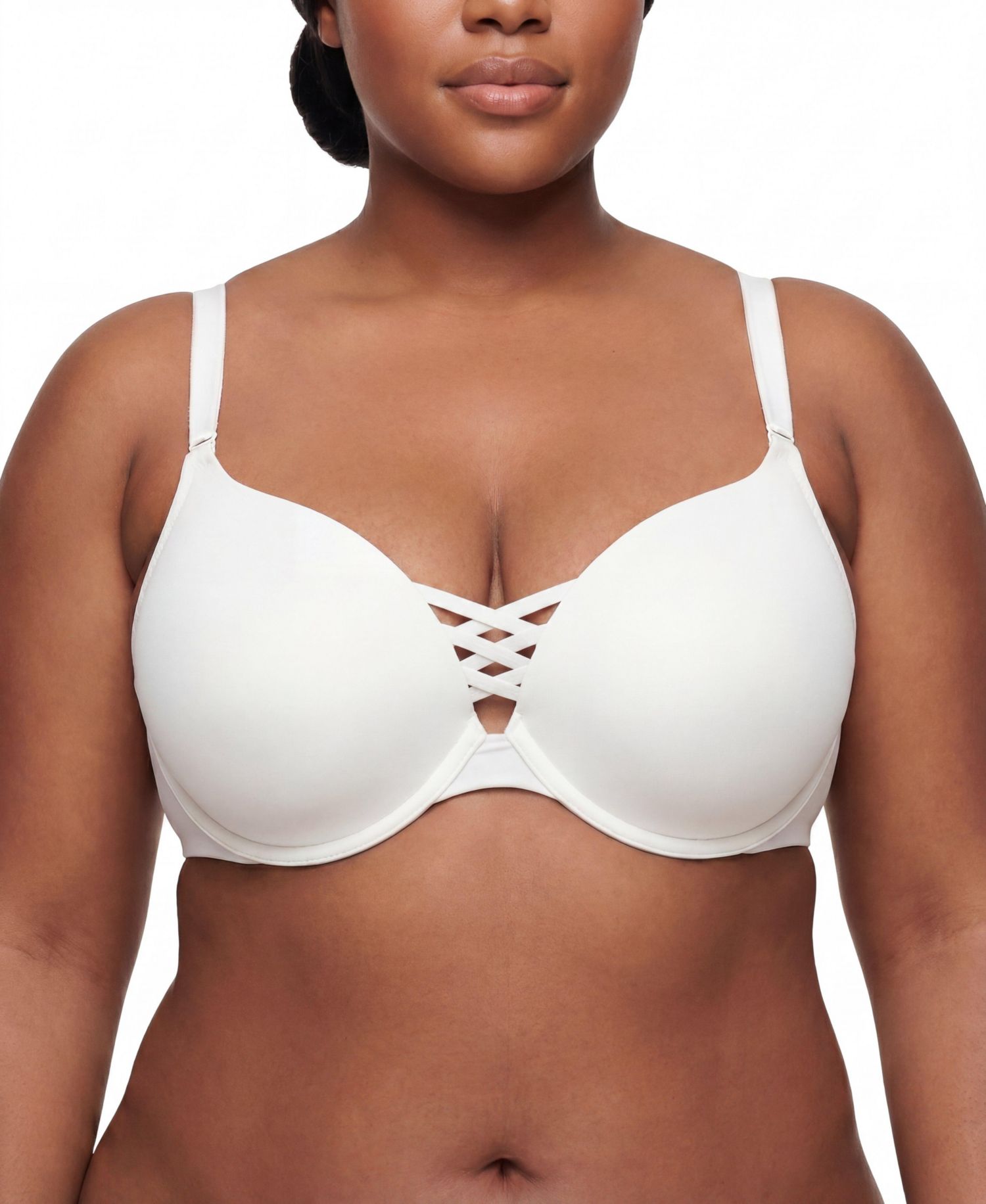 Women's XO Plunge Push-Up Smooth Bra with Crisscross Design