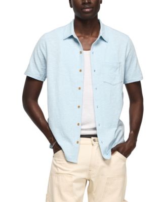 Men's Linen Blend Short-Sleeve Shirt