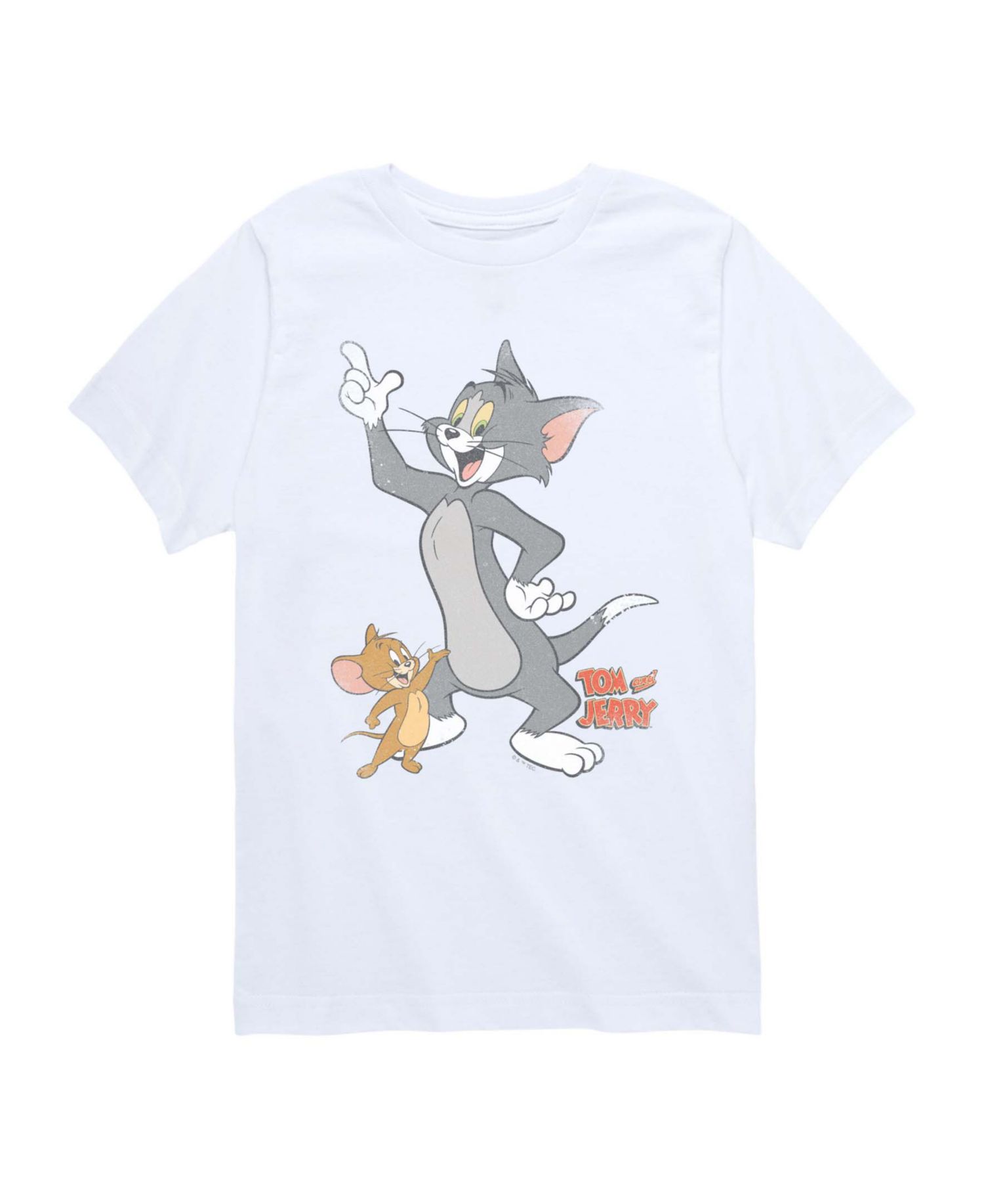 Tom & Jerry Boys' 8-20 Vintage Faded Short-Sleeve Graphic T-Shirt