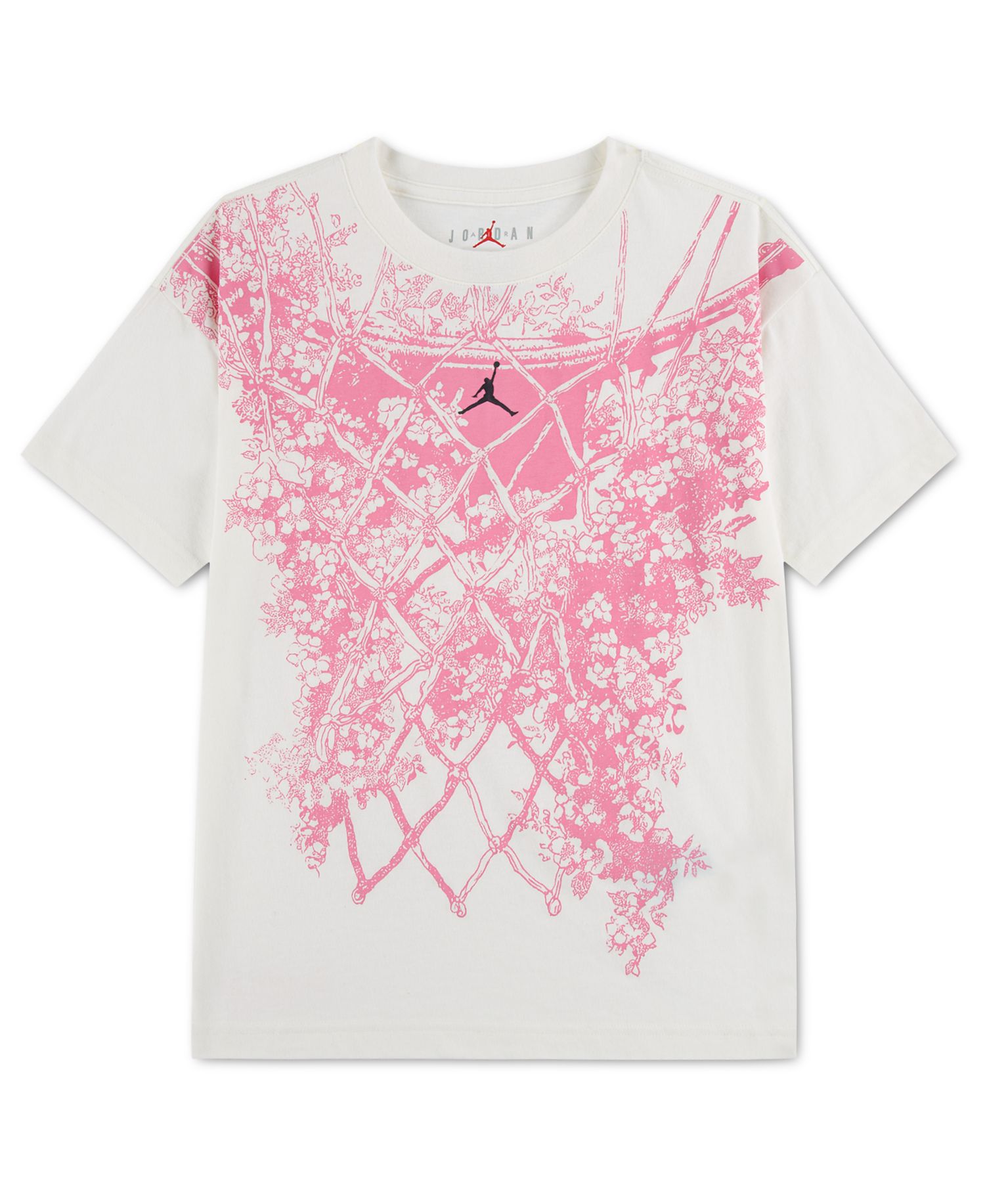 Girls' 7-16 Floral Net Graphic Short-Sleeve T-Shirt