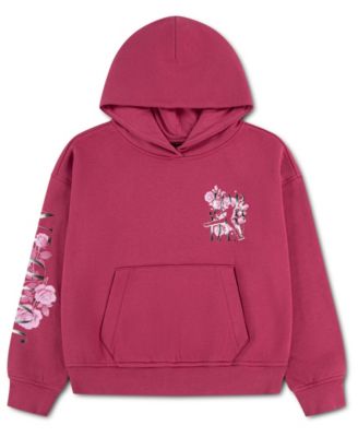 Girls' 7-16 Floral Stack Pullover Hoodie