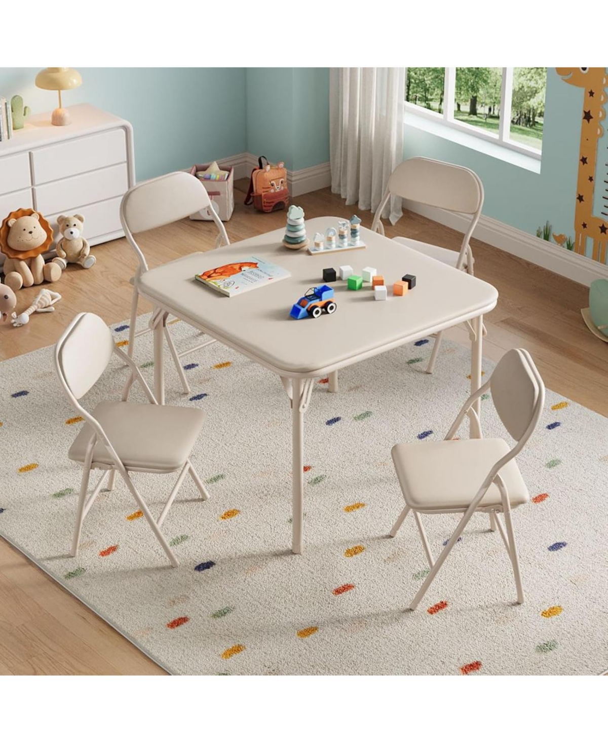 homfan Piece Folding Kids Chairs Set, Children Activity Chairs Set for Dining Room,Daycare,Classrooms(No Table