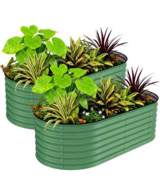 2-Pack 6x3x2FT Galvanized Raised Garden Bed, Metal Planter Boxes for Vegetables Flowers Herbs, Rust-Resistant Outdoor Garden Beds