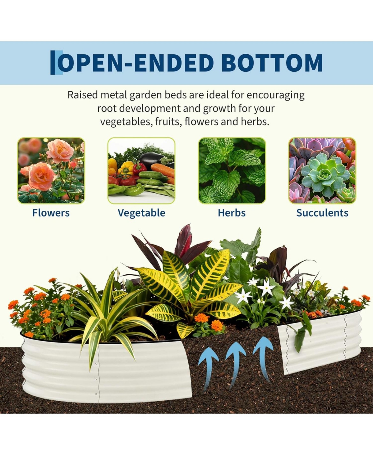 Xo 10x4x1.5FT Galvanized Raised Garden Bed, Metal Planter Box for Vegetables Flowers Herbs, Rust-Resistant Outdoor Garden Bed