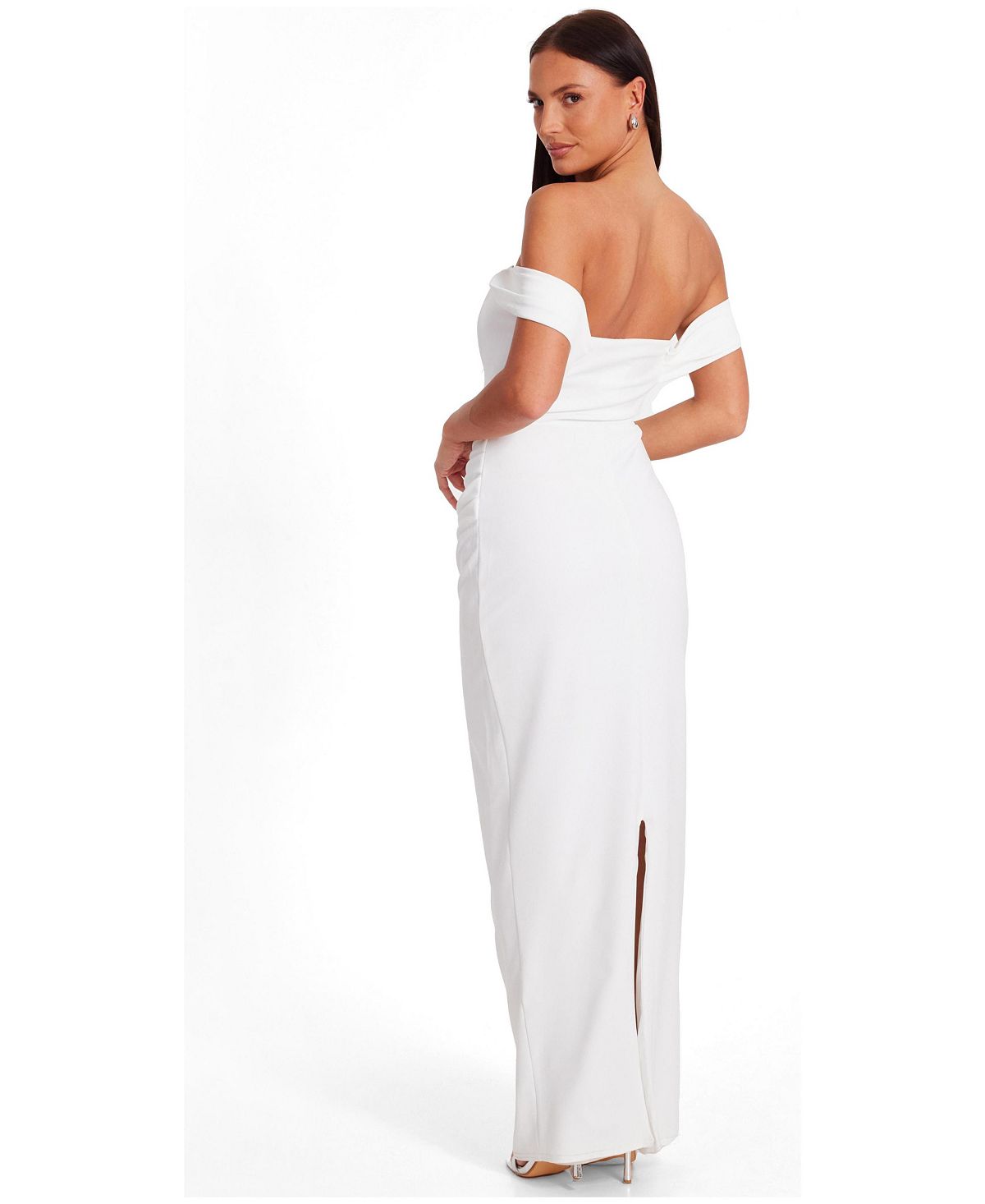 QUIZ Women's Scuba Crepe Corset Maxi Dress view 3 — MAYCSS fashion products