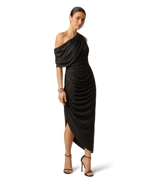 Женское платье Adrianna One-Shoulder Ruched Long, цвет: Чёрный