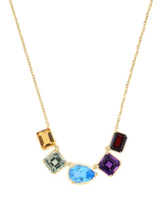 Multi-Gemstone Necklace (10-1/4 ct. t.w.) in 14k Gold Over Sterling Silver