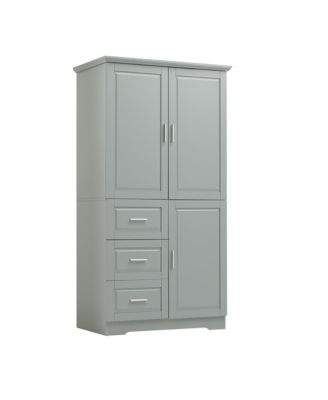 Tall Storage Cabinet with Doors and 3 Drawers for Bathroom, Office or Home Organization