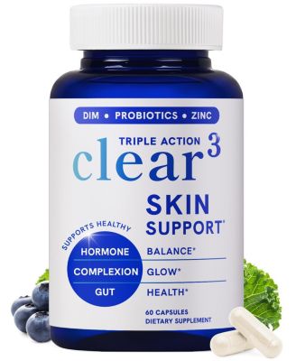 SMNutrition Clear Skin Supplement with Zinc, Dim and Probiotics for Hormone and Gut Support, 60 Count