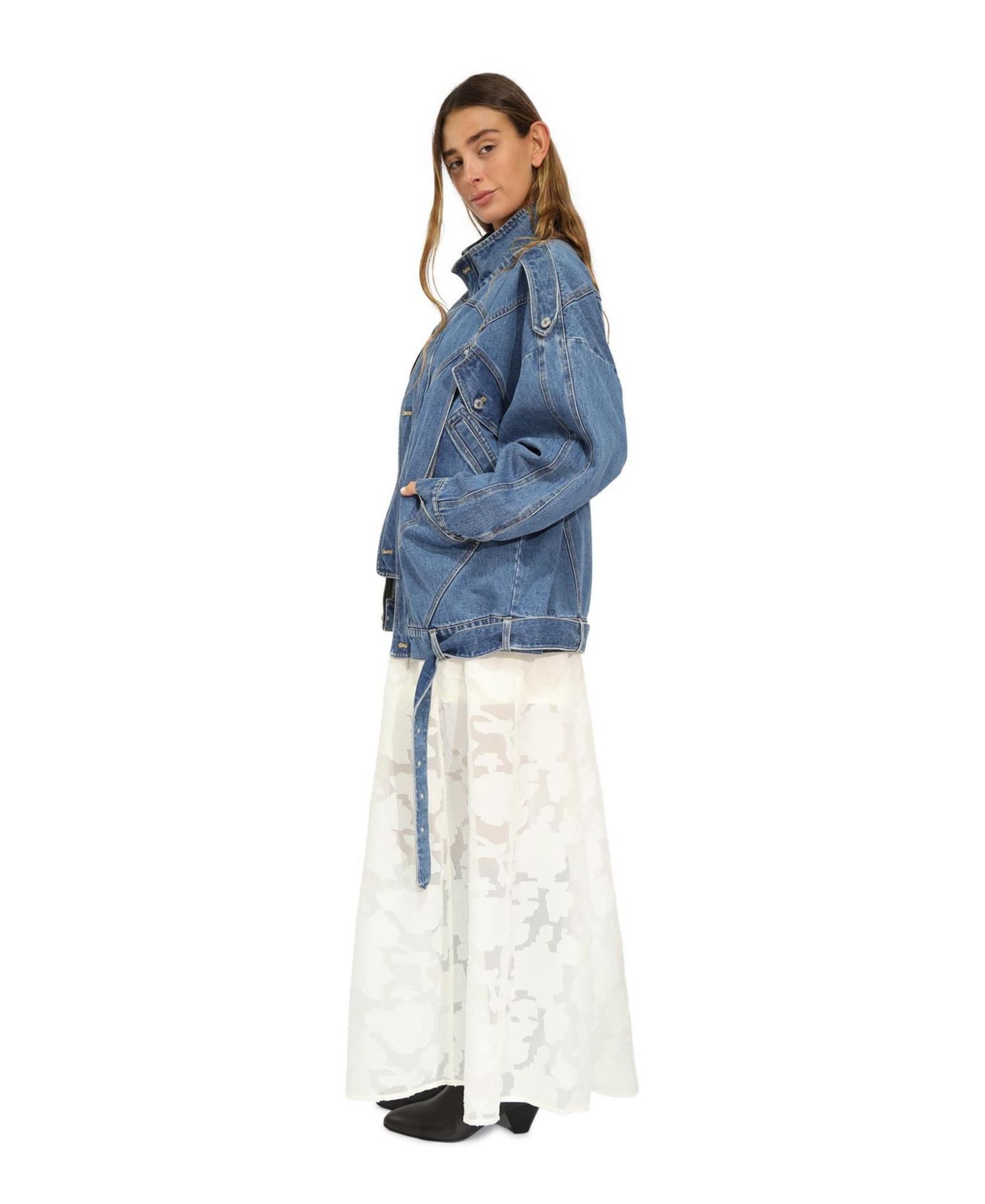 Женская куртка Belle & Bloom Downtown Denim Oversized Jacket, цвет: Средний джинсовый варёный — фото 2