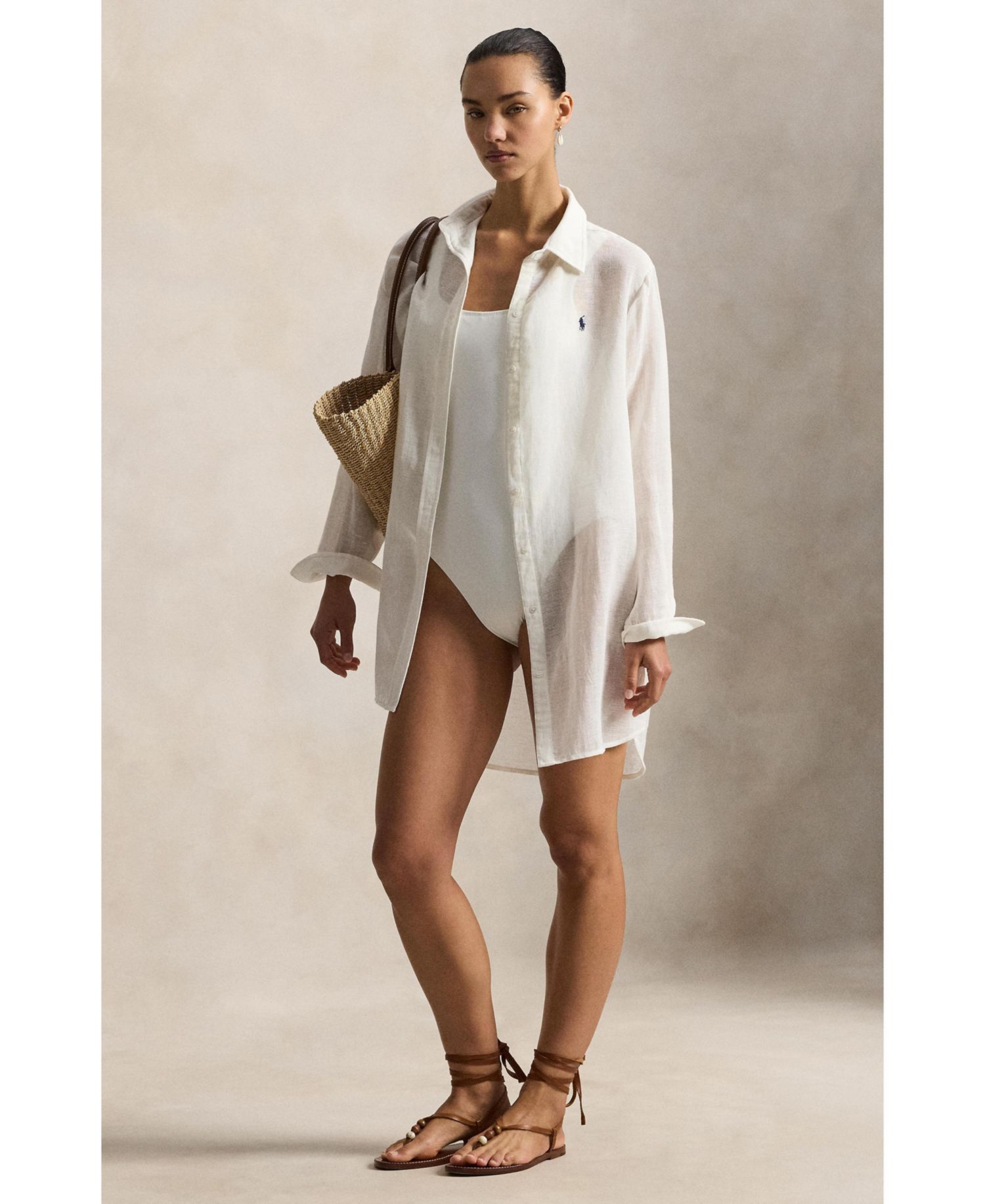 Women's Boyfriend Shirt Swimsuit Cover Up