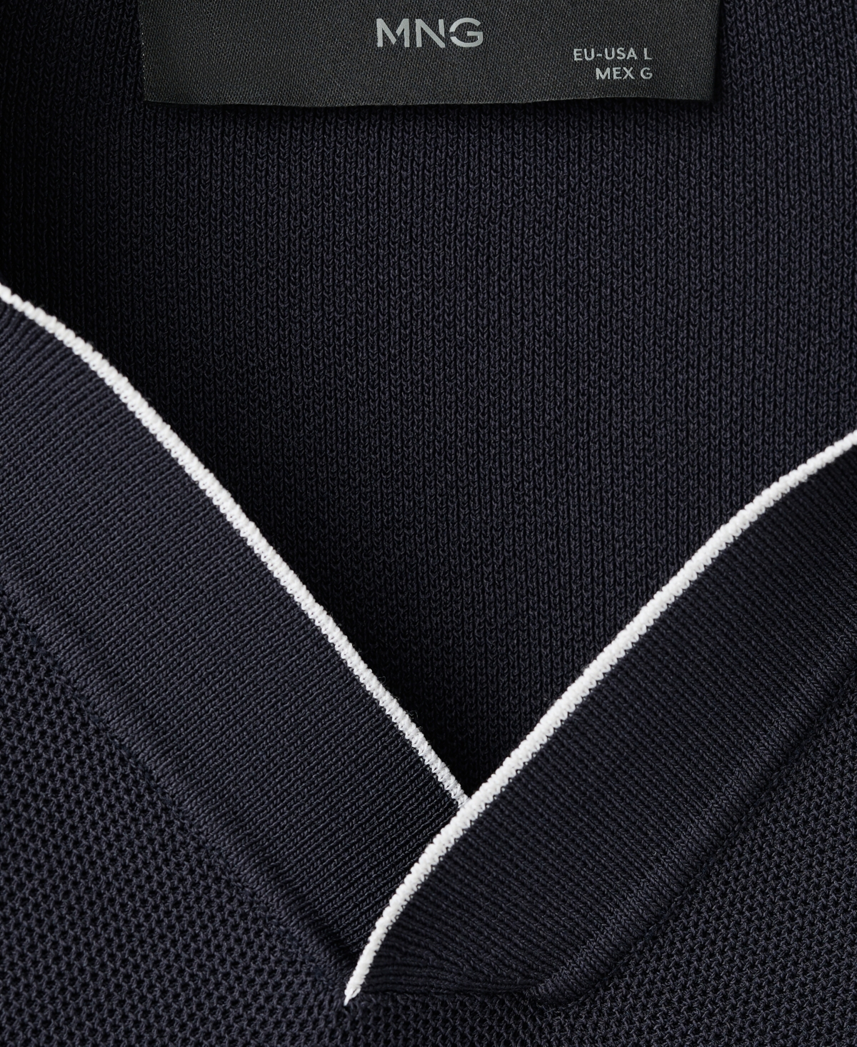Mango Men's Contrasting Knitted Polo Shirt