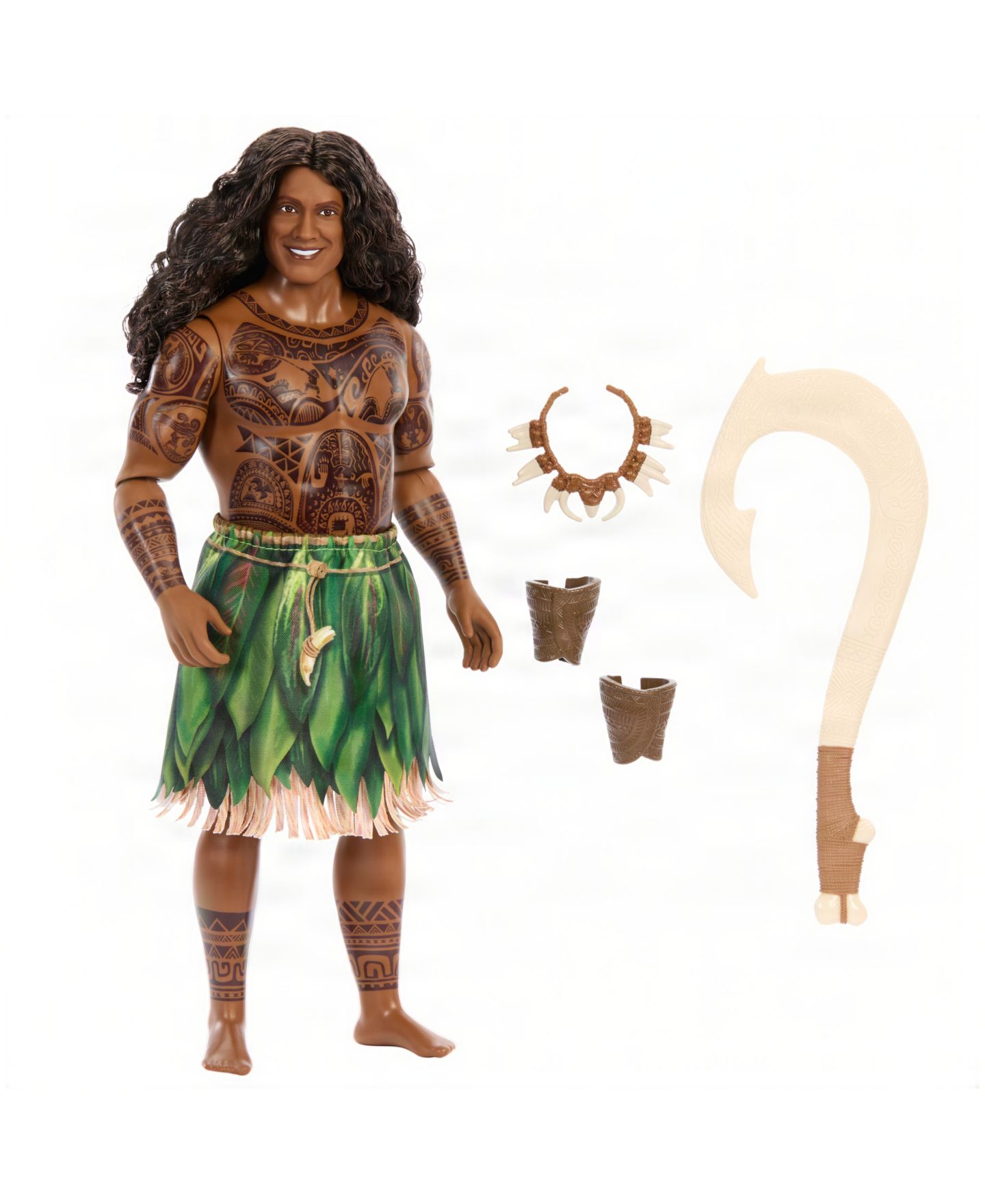Детская кукла Disney Princess Maui Posable Fashion Doll with Detailed Tattoos, Removable Fashion and 4 Accessories, Ages 3+ — фото 6