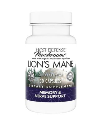 Host Defense Mushrooms Lion's Mane - Brain Health Support Supplement - Mushroom Supplement to Support Focus & Memory Function - Immune & Nervous Syste