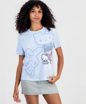 Juniors' Hello Kitty & My Melody Crewneck Tee