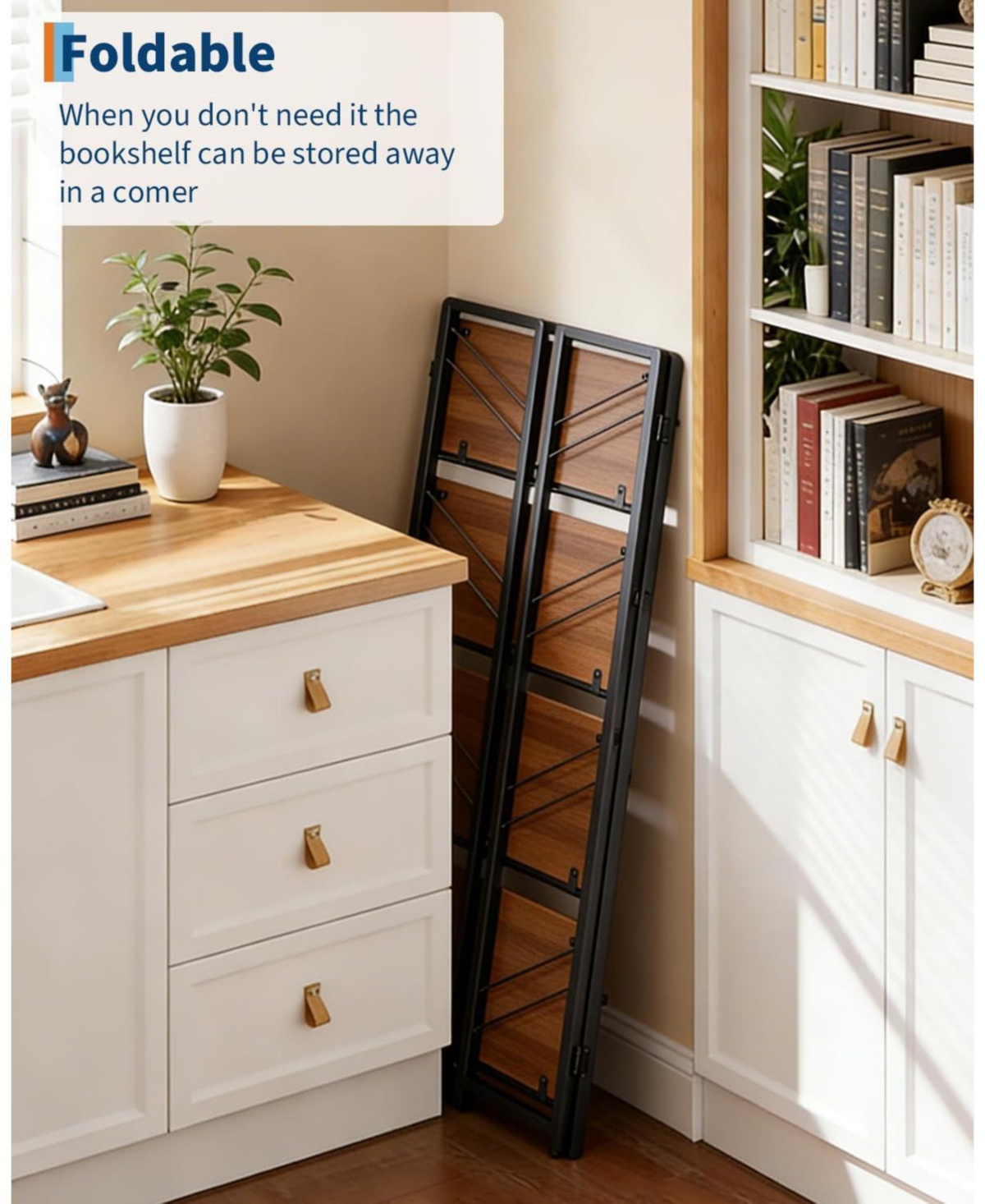 gaomon No-Assembly Folding Bookshelf