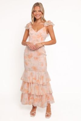 Women's Lydia V-Neck Frill Strap Sleeveless Maxi Dress