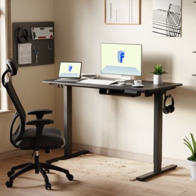 L Shaped Height Adjustable Standing Desk with Dual Motor and Memory Presets