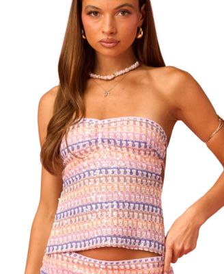 Women's Barbie Glow Backless Sequin Knit Top