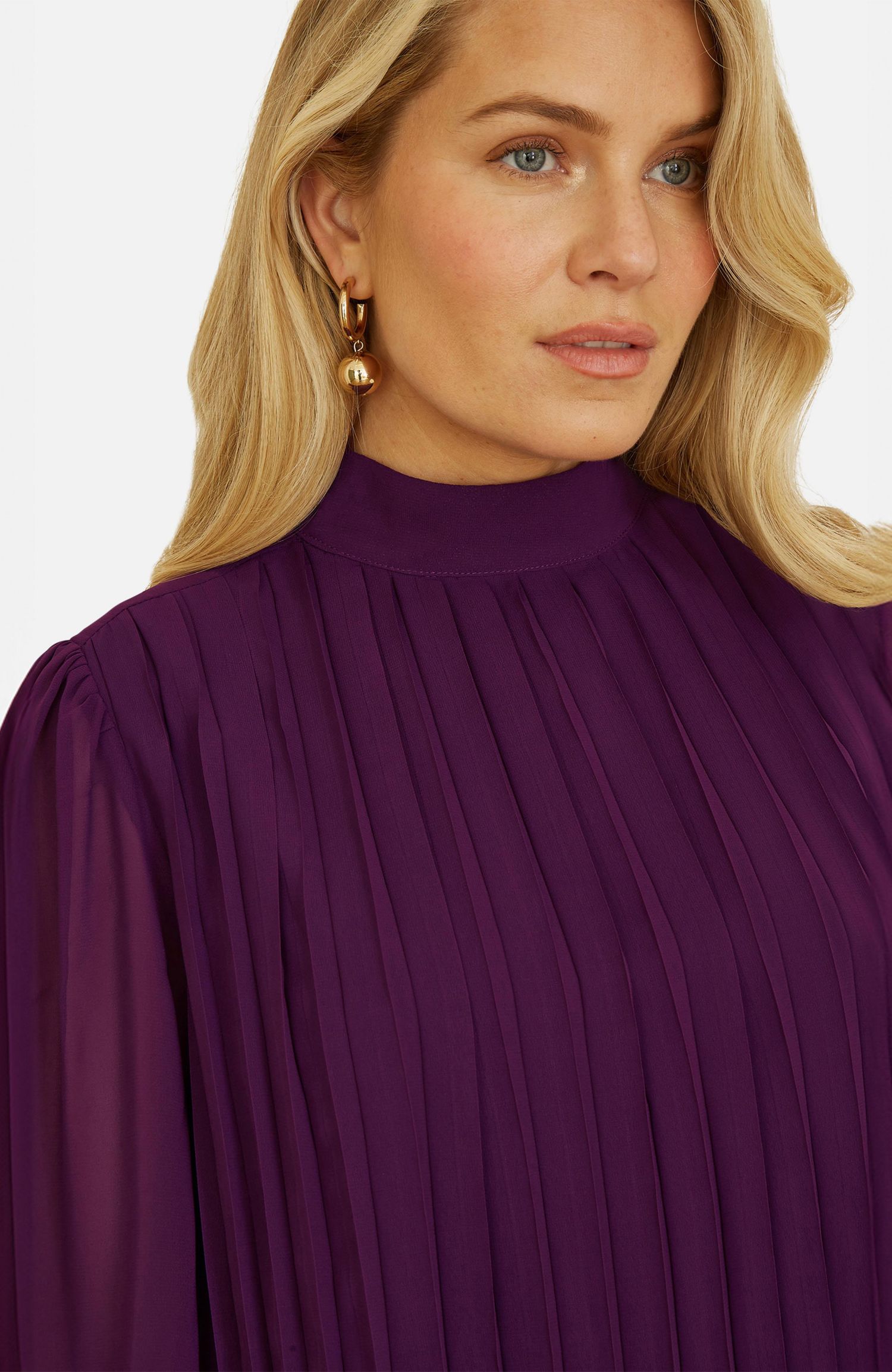 Women's Pleated Long Sleeve Top