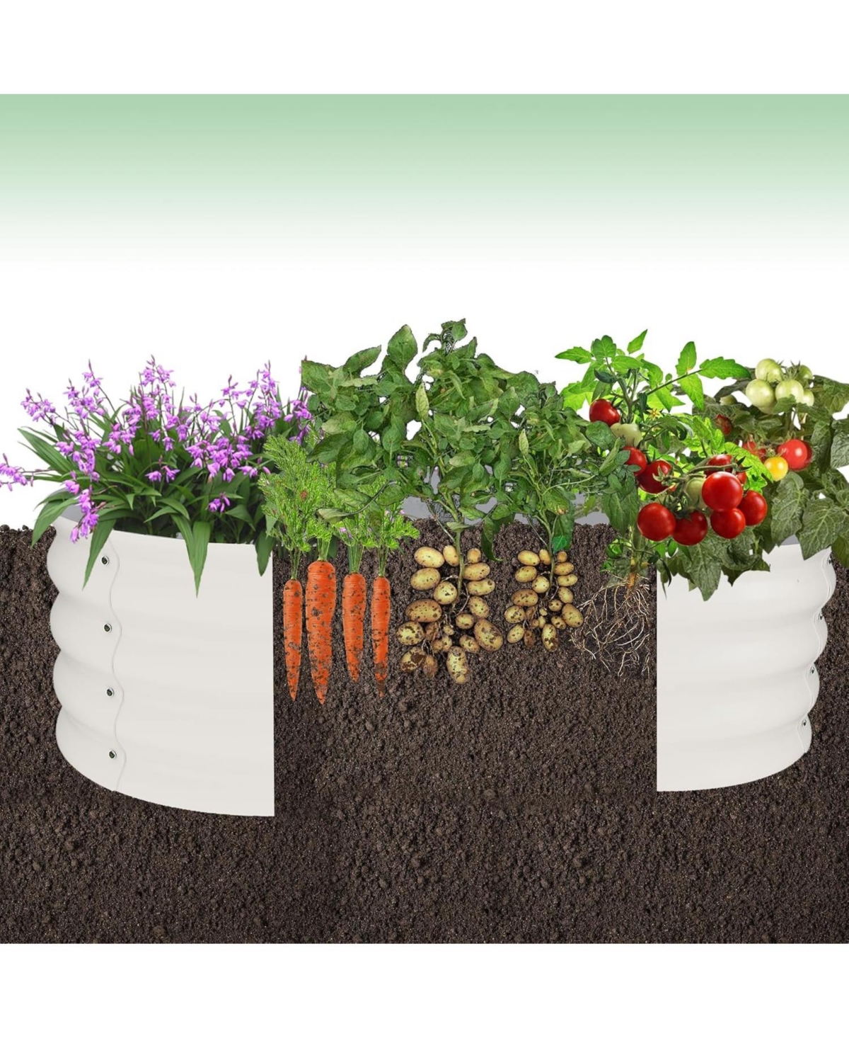 Xo 2-Pack 4x4x1FT Galvanized Raised Garden Bed, Metal Planter Boxes with Open Bottom for Vegetables Flowers Herbs, Outdoor Garden Bed
