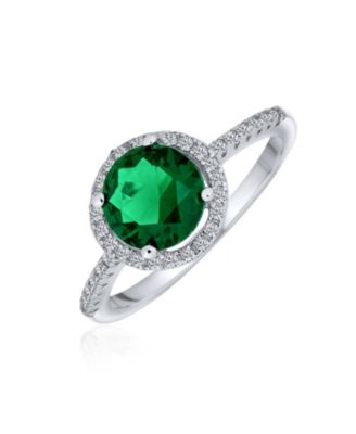 Round Halo Solitaire Cocktail Ring 3CaraT CZ Pave Solitaire .925 Sterling Silver