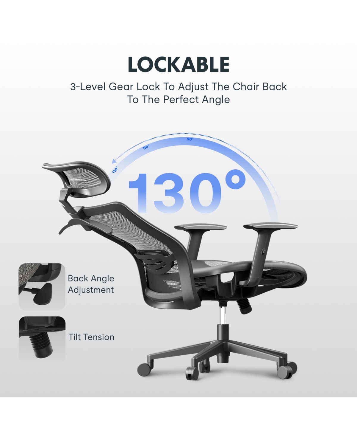 FlexiSpot C3FM Ergonomic Mesh Office Chair – Adjustable Headrest, Lumbar Support, Swivel Desk Chair for Home Office
