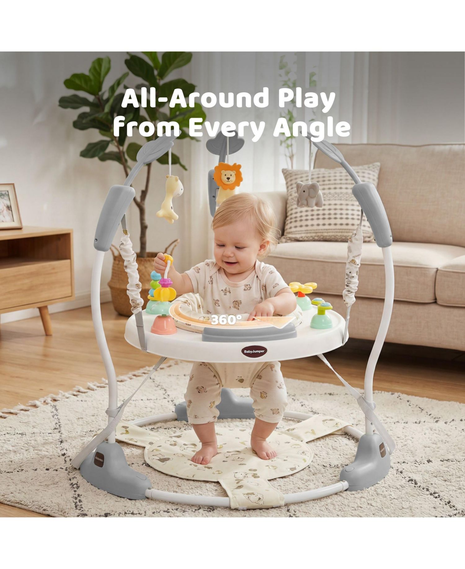 Toddler Baby's Activity Center, 360degree(s) Rotating Seat and Adjustable Heights