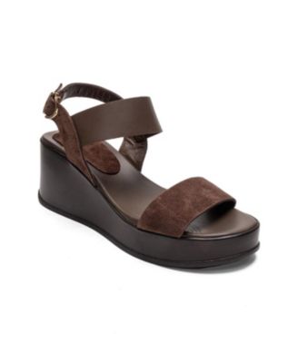 Forever and Always Shoes Lolanthe Leather Wedge Sandal