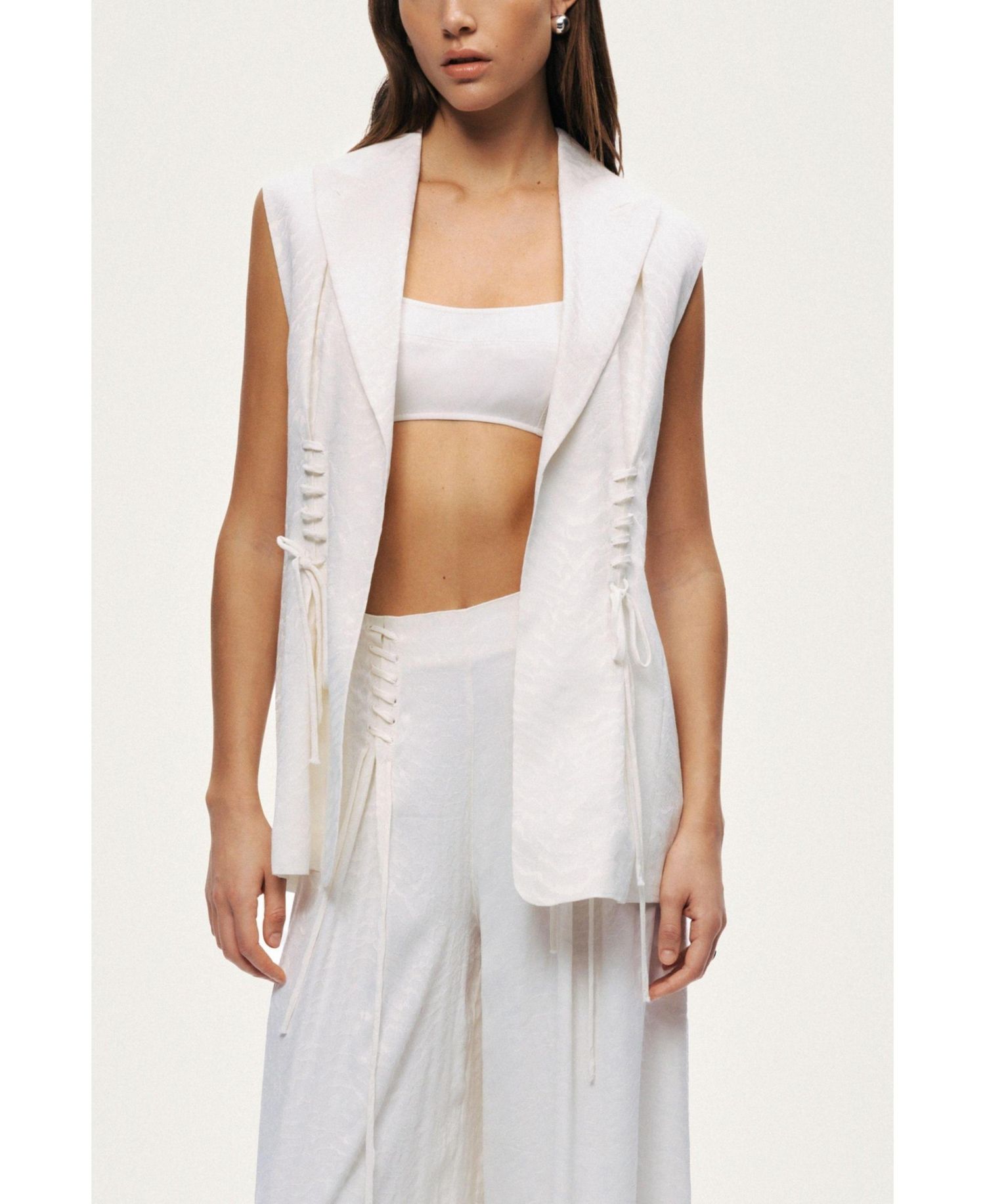 Women's Lace-Up Waist Tailored Vest