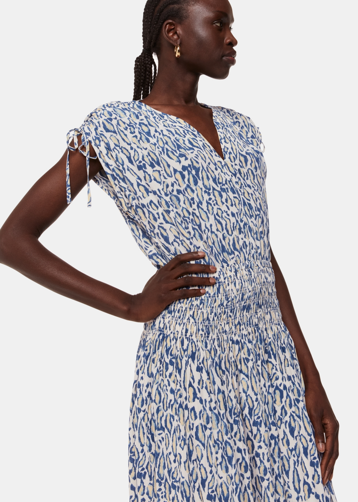 Whistles Women's Flaming Leopard Print Midi Dress