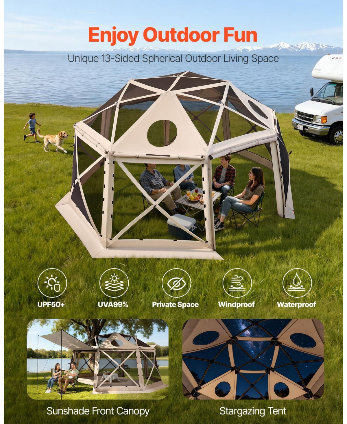 Cozito Pop Up Gazebo Screen Tent