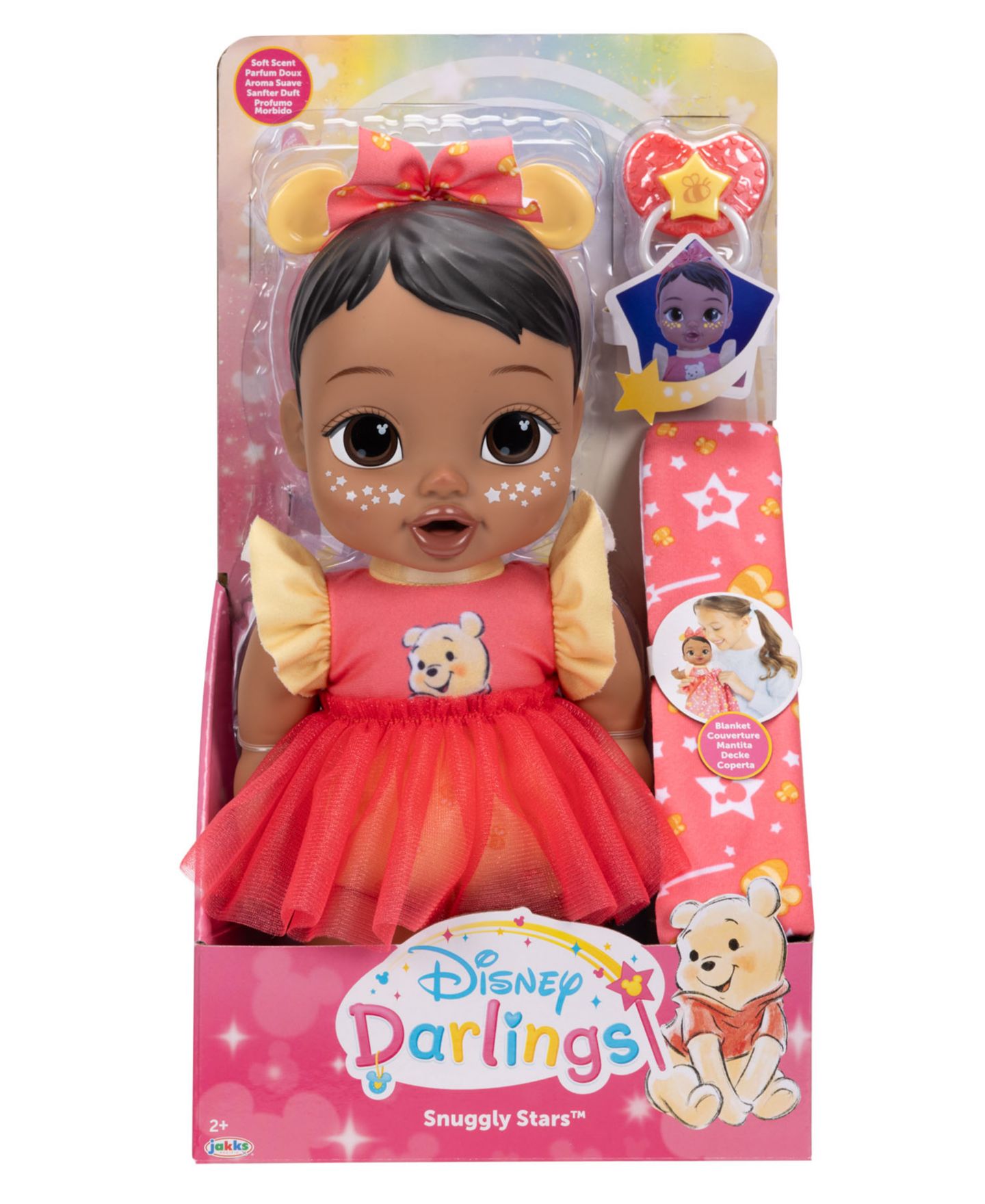 Детская кукла Disney Darlings Snuggly Stars Pooh 11" Soft-Bodied Glow-in-the-Dark Baby Doll with Accessories — фото 4