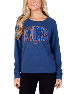 Women's Royal New York Knicks Mainstream Terry Long Sleeve Top