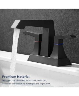 2-Handle Heavy Duty Bathroom Faucet with Drain and Supply Kits, Modern Style Lavatory Deck Mounted Faucet