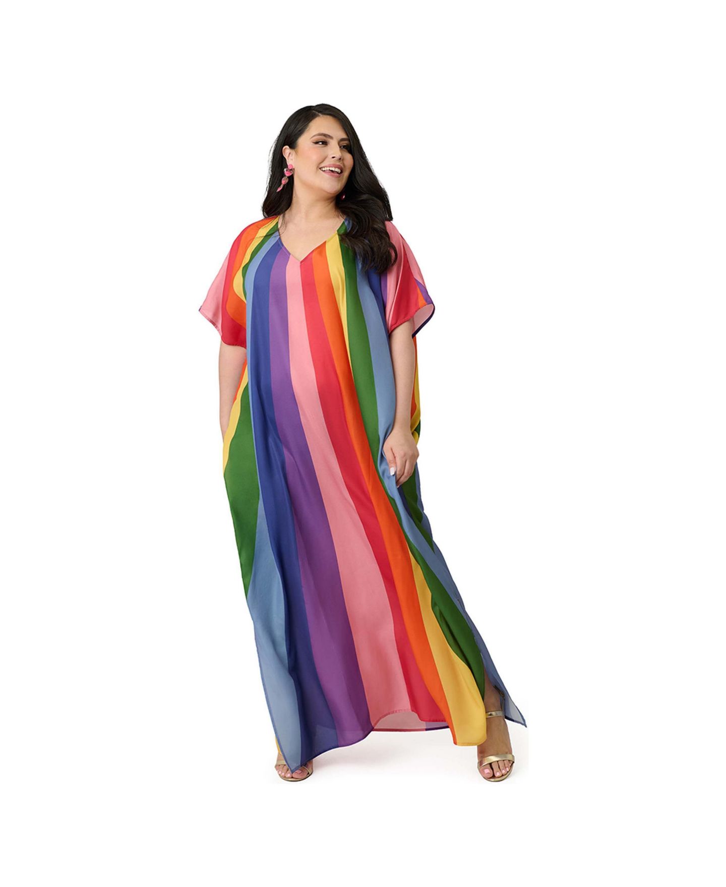 Женские платья Unique Vintage Pride Sunburst Caftan, цвет: Синий полосатый — фото 3