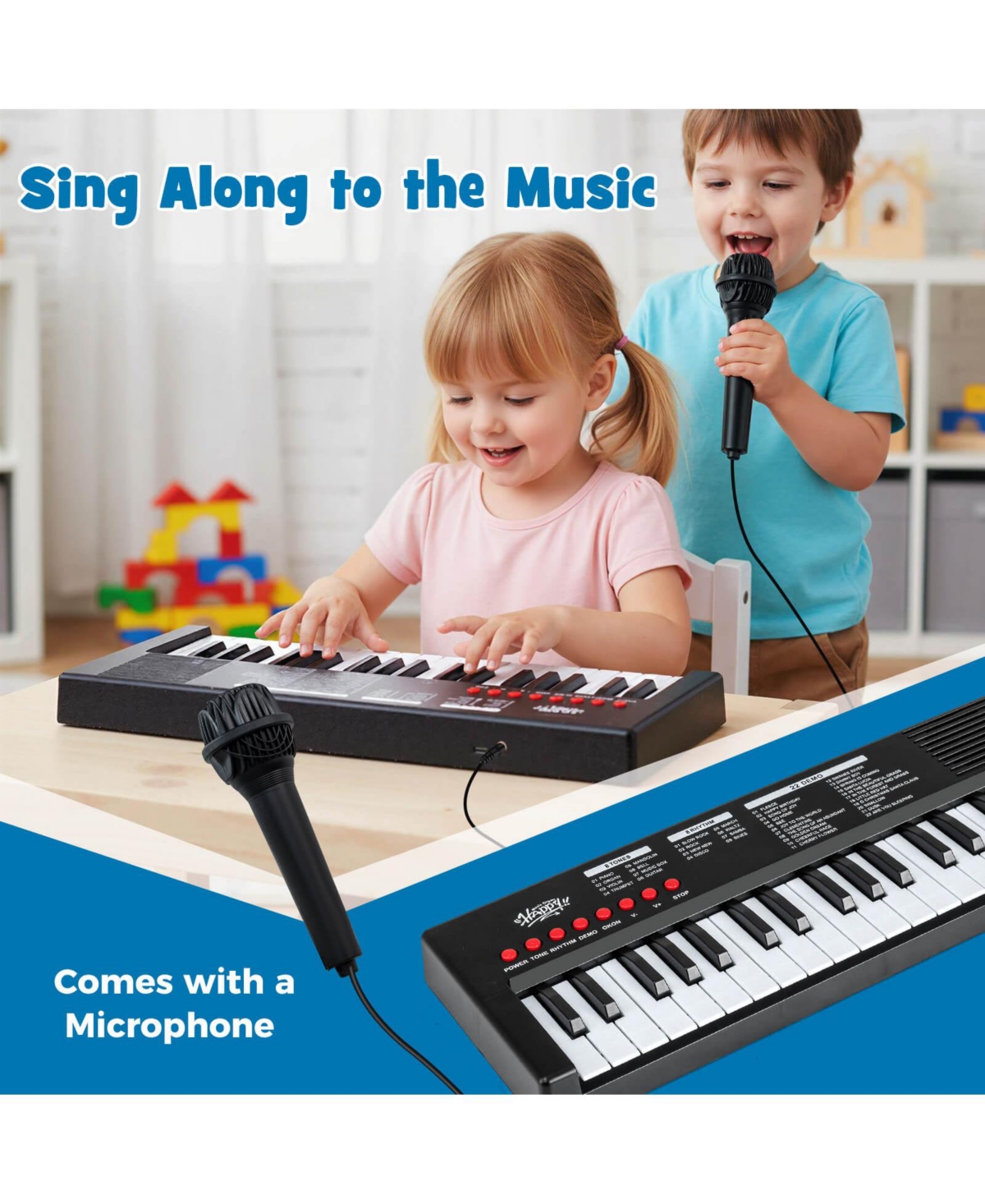 Costway Kids Piano Keyboard with 8 Rhythms Tones 22 Demos for Boys and Girls