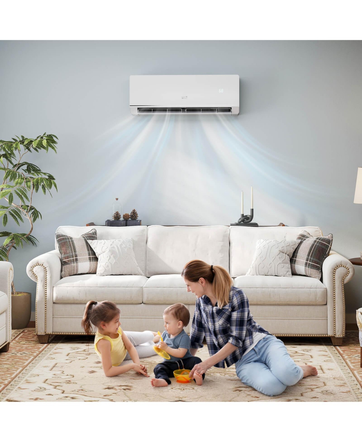 Costway 12000 Btu 230 V Mini Split Air Conditioner and Heater with 1 Ton Heat Pump Installation Kit