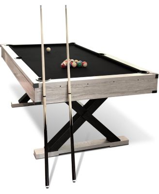 84" Rustic Pool Table with Accessories, Heavy Duty Billiard Table for Home Game Room Club Entertainment