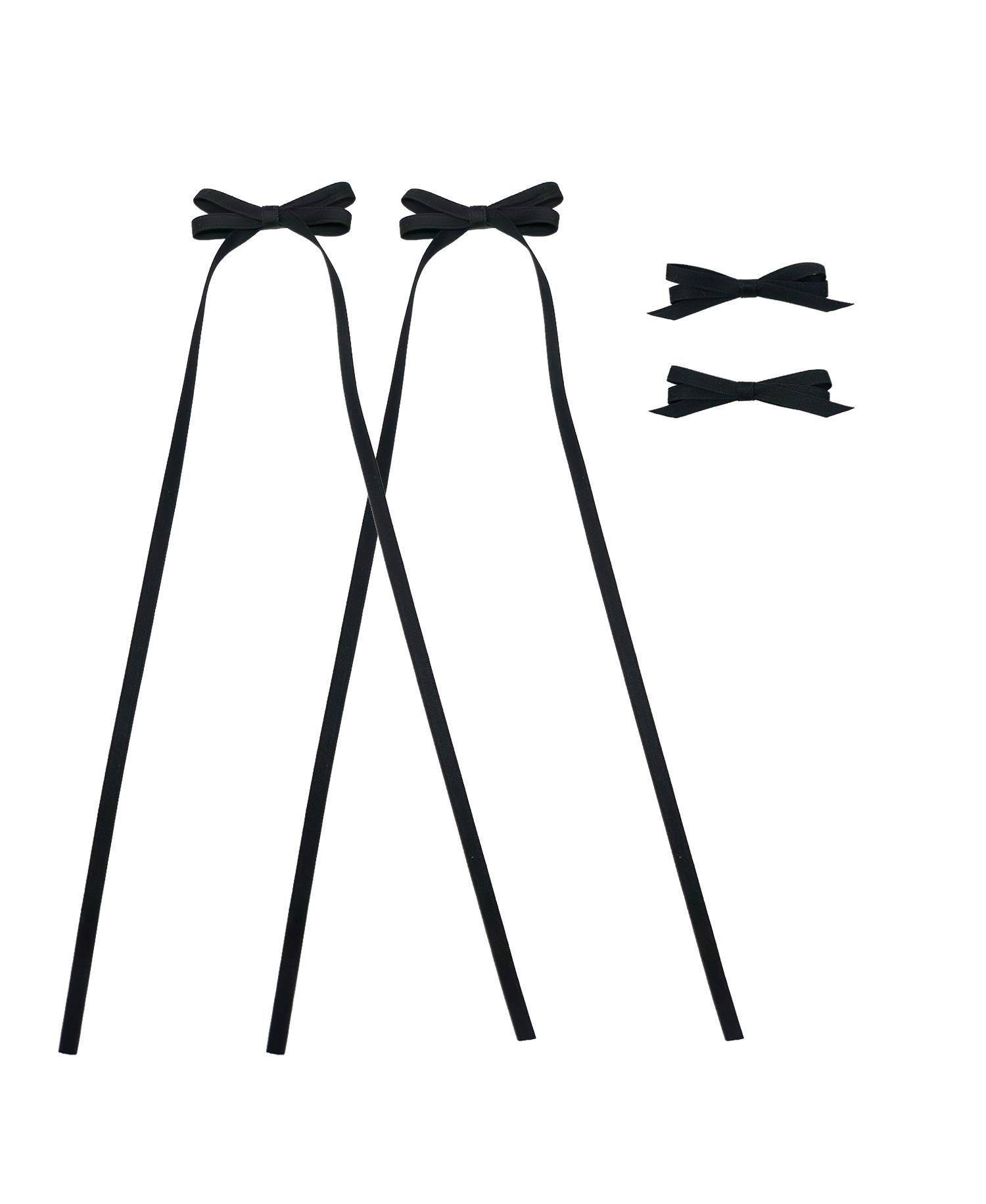Girls Ribbon Bow Clip Set (4pc)