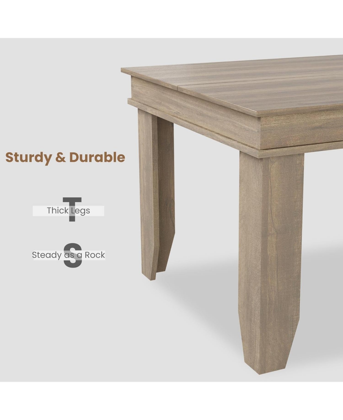 gaomon 71 in Long Kitchen Farmhouse Dining Table for Dining Room, Kitchen, Natrual, 6-8 People