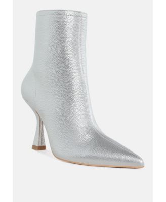 Women's Tentia Metallic Pleather Spool Heel Boots
