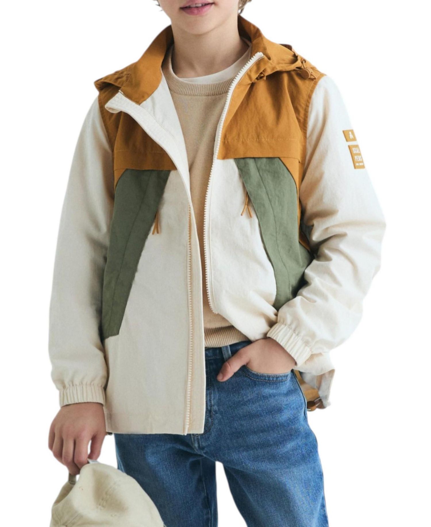 Women's Color Block Technical Coat with Hood