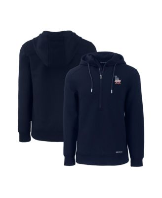 Men's Navy Los Angeles Dodgers Stars Stripes Roam Eco Half-Zip Pullover Hoodie