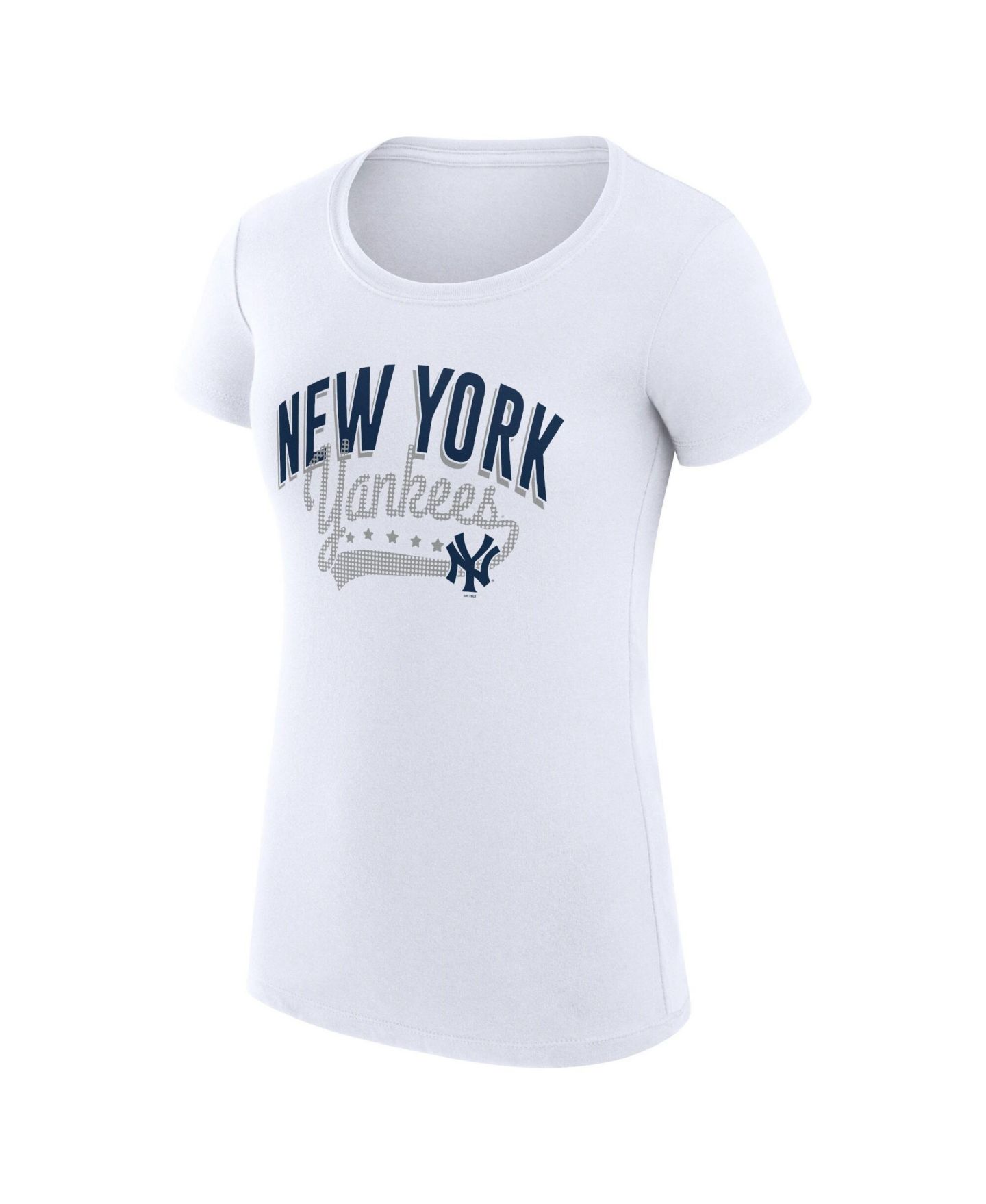 Женская футболка G-III 4Her by Carl Banks White New York Yankees Super-Slim Fit Lightweight Filigree Team — фото 2