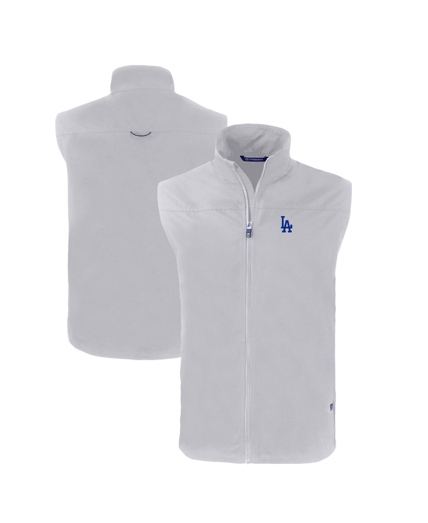 Мужской жилет Cutter & Buck Gray Los Angeles Dodgers Charter Eco Full-Zip Vest — фото 1