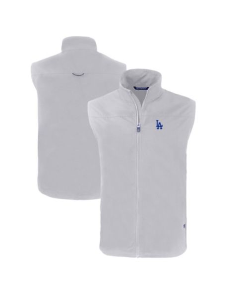 Мужской жилет Cutter & Buck Gray Los Angeles Dodgers Charter Eco Full-Zip Vest