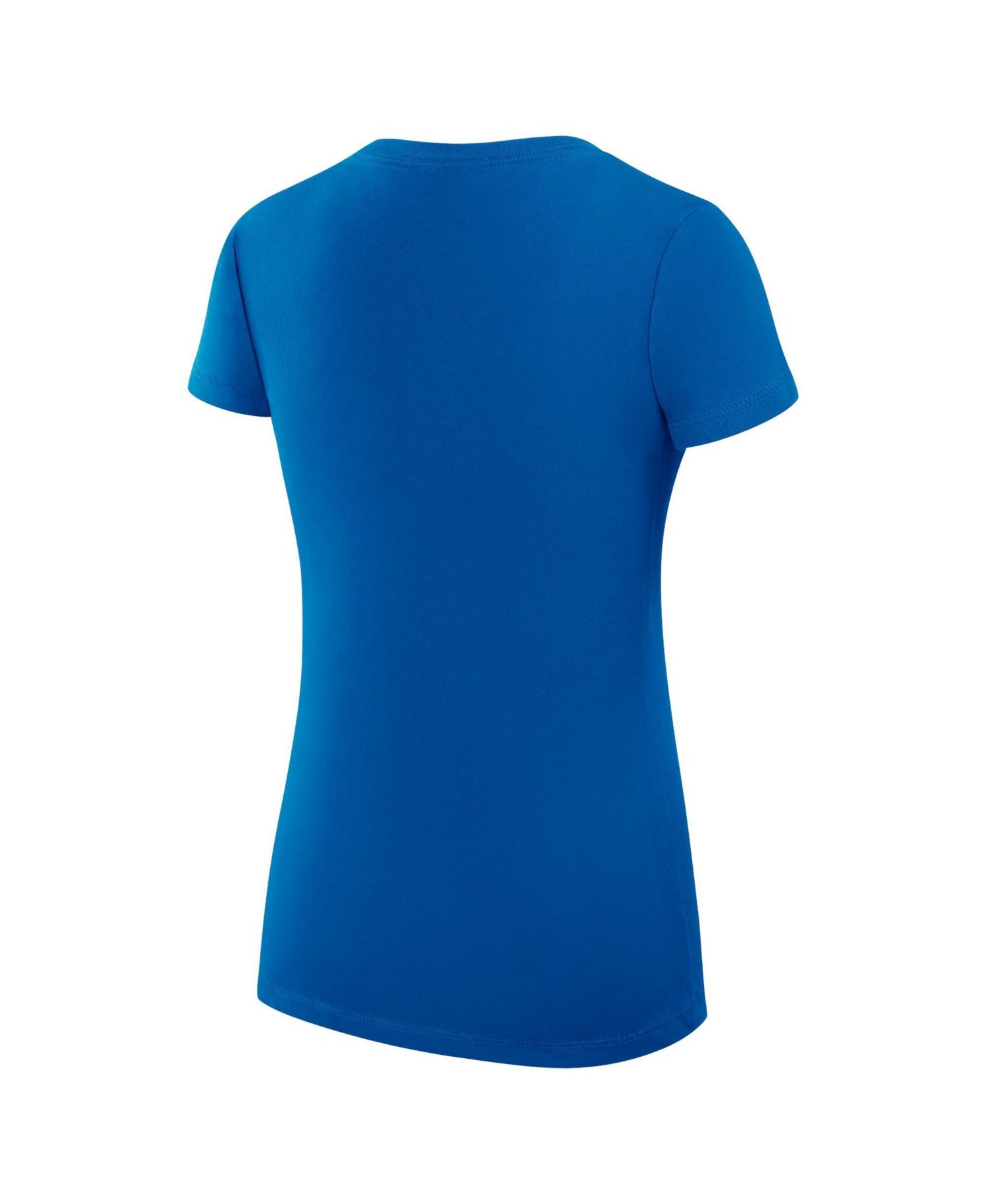 Women's Royal Los Angeles Dodgers Super-Slim Fit Lightweight Team Logo Graphic V-Neck T-Shirt